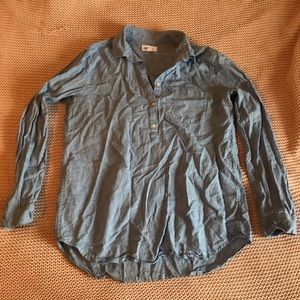 GAP linen cotton blend blue top
